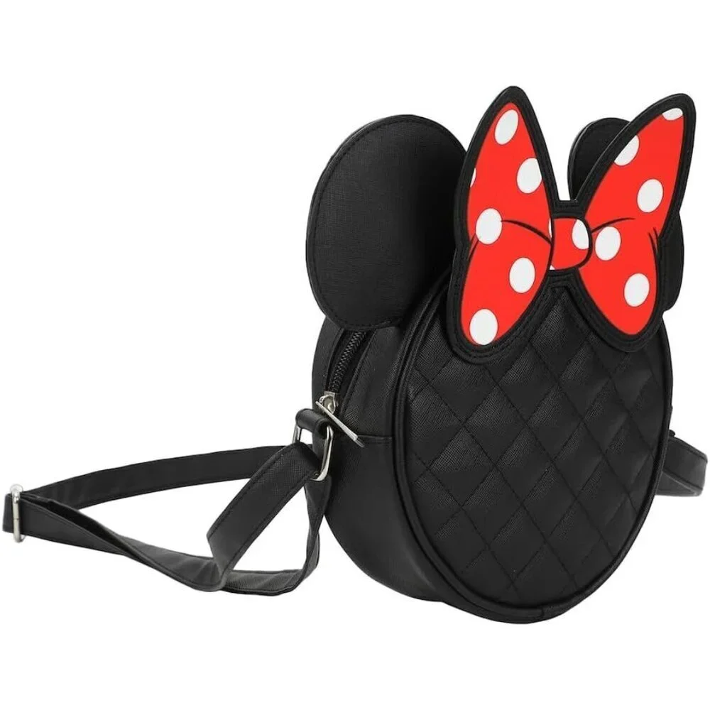 Minnie Mouse Ears Crossbody Bag Quilted PU Compact Disney Accessory